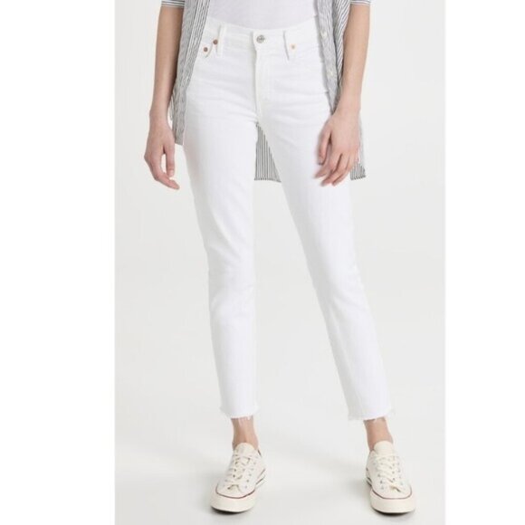 Citizens Of Humanity Denim - Citizens of Humanity Premium Vintage Ella Raw Hem White Jeans Size 32 New